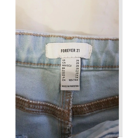 Forever 21 Womens Jeans Size 29 S High Rise Skinny Shorter Length Inseam  Light - Picture 6 of 13